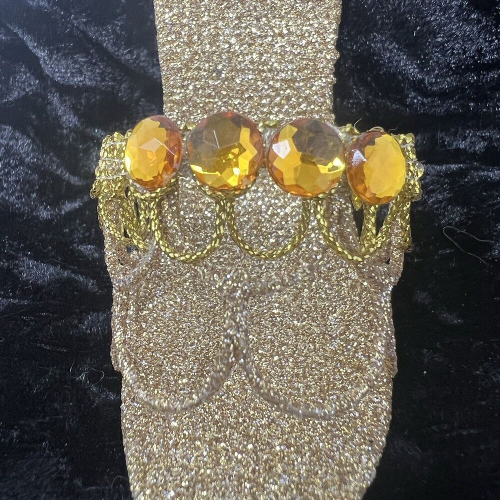 Pier 1 Stiletto Heel Gold Glitter Sandal Christmas Ornament Shoe Holiday - Picture 3 of 10